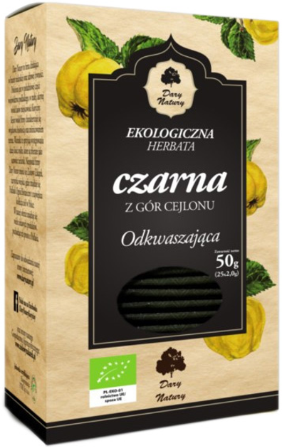 Herbata Dary Natury Czarna Odwaszająca 25x2 g (5902581617316) - obraz 1