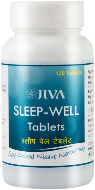 Добавка для нормалізації сну JIVA Ayurveda Sleep Well 120 таблеток (8904050600314) - зображення 1