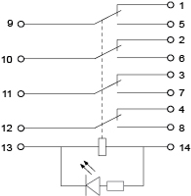 Проміжне реле 3А 4к 220V AC МY4 [A0090010009] АСКО - зображення 3