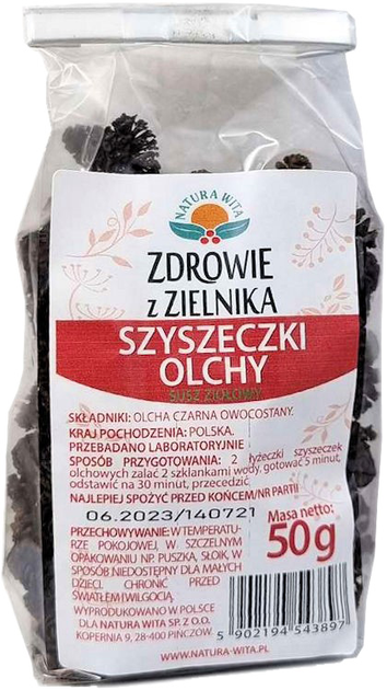 Herbata Natura Wita Szyszeczki Olchy 50g (5902194543897) - obraz 1