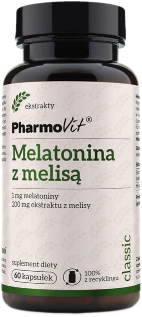 Suplement diety Pharmovit Melatonina z melisą 60 kapsułek (5902811235174) - obraz 1