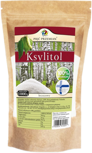 Zamiennik cukru Pięć Przemian Ksylitol 1kg (5900652816057) - obraz 1