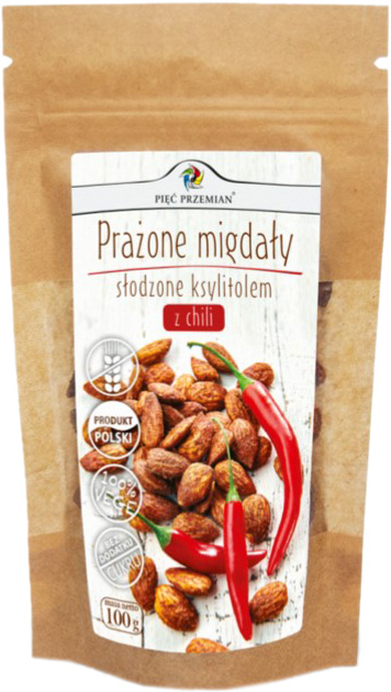 Prażone migdały z ksylitolem i chili Pięć Przemian 100 g (5900652816620) - obraz 1