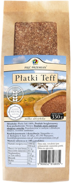 Płatki TEFF Pięć Przemian bezglutenowe 350 g (5900652816835) - obraz 1