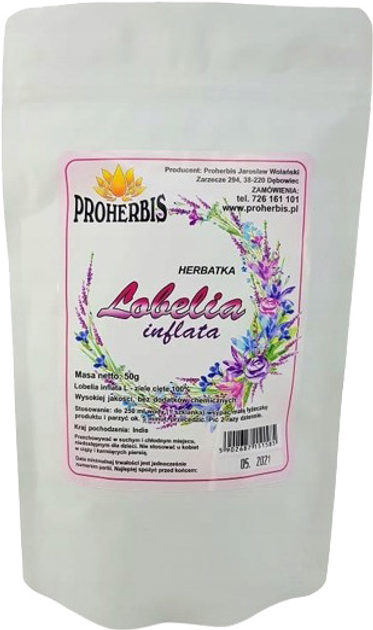 Herbatka Proherbis Lobelia Inflanta Stroiczka Rozdęta 50g (5902687151585) - obraz 1