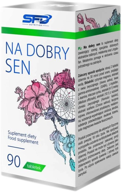 Suplement diety SFD Na Dobry Sen 90 tabletek melatonina (5902837725956) - obraz 1