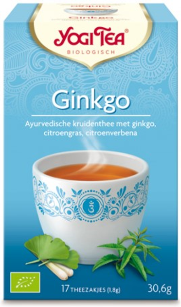 Органічний чай з гінкго Yogi Tea 17x18 г (4012824401440) - зображення 1