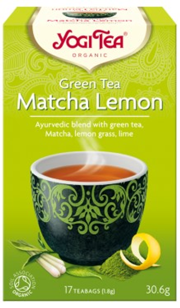 Зелений чай матчу з лимоном Yogi Tea 17x18 г (4012824403277) - зображення 1