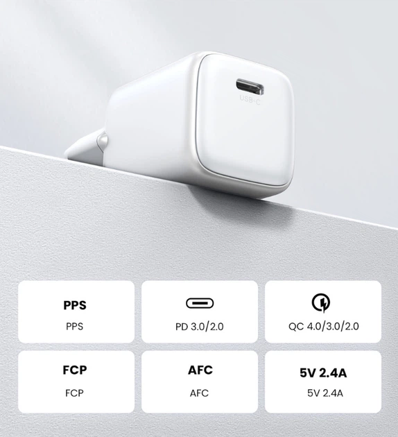 Мережевий зарядний пристрій Ugreen Nexode Mini 30 W PD GaN Tech PD 3.0 (6941876213269) - зображення 3