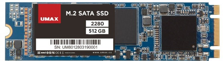 Dysk SSD Umax 512GB M.2 2280 SATA III 3D NAND (TLC) (UMM250006) - obraz 1