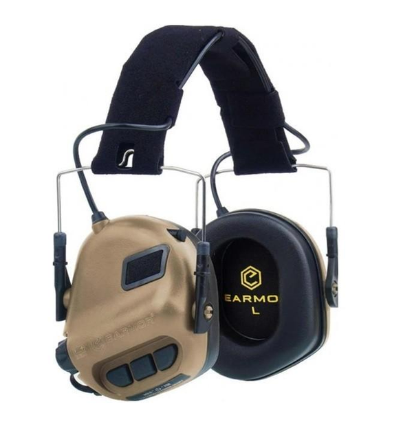 Активні захисні навушники Earmor M31 CB(MOD3) з кріпленням на голов під шолому, каску ( Коричневий ) - зображення 1