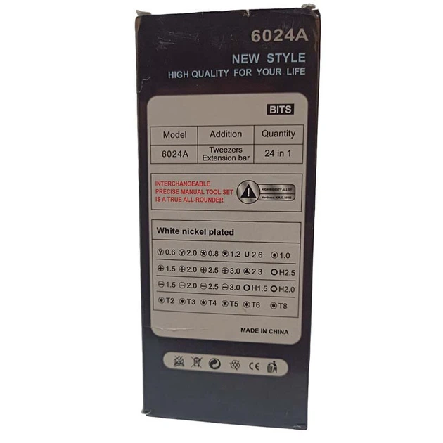 Набор отвёрток в пластиковом кейсе Phillips Torx Hex Precision DIY 6024A 24 в 1 Отвёртка металлическая магнитная - изображение 6