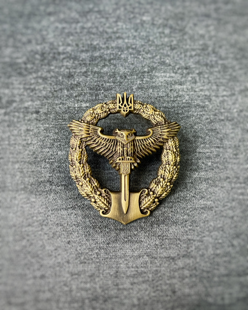Кокарда Беретний знак "Сова Розвідка" метал 5*5 см золотий (1710248747) - изображение 2