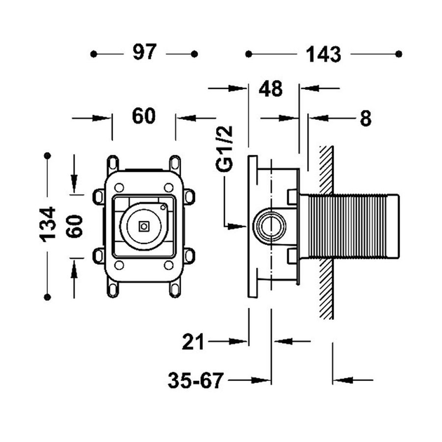 Скрытая часть смесителя Hansgrohe iBox Universal 01800180