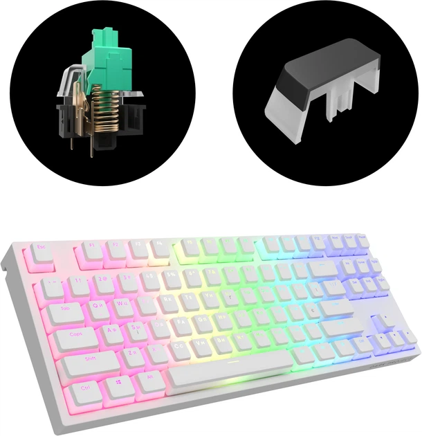 Клавиатура проводная Dark Project PBT KD87A Pudding Optic White