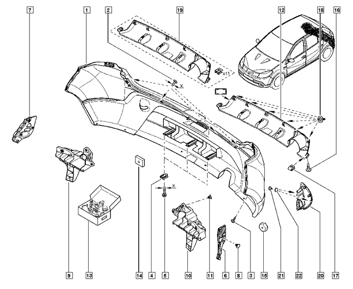 Крепление заднего бампера Dacia/Renault Sandero 2008-2013, левое, AVTM, 8200735454, 185618963 - изображение 2