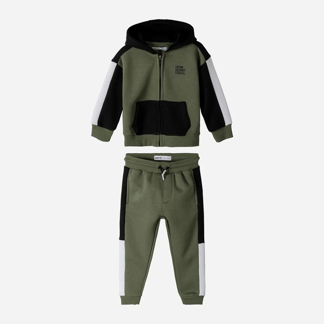 Спортивний костюм дитячий (толстовка + штани) утеплений Minoti 15fleece 33 39542JNR 122-128 см Хакі (5063025175592)