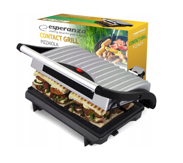 Контактний електричний гриль - барбекю 750 W Esperanza Pizzaiola срібний/сірий EKG005 - зображення 8