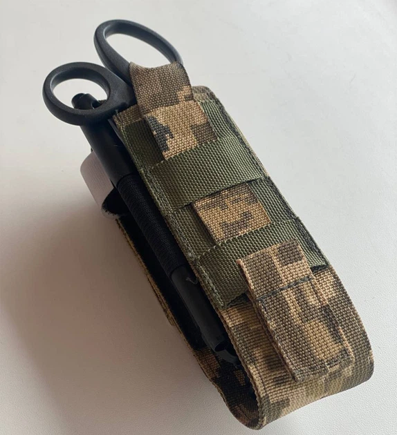 Подсумок для турникета M-KET Пиксель держатель на пояс с отсеком для ножниц и маркера, совместимый с системой Molle - Фото 7 Подсумок для турникета M-KET Пиксель держатель на пояс с отсеком для ножниц и маркера, совместимый с системой Molle - изображение 7
