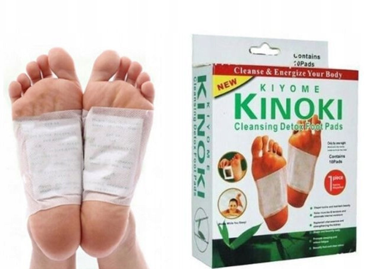 Пластир KINOKI 10 шт для виведення токсинів з організму для ступнів та активізації обміну речовин - зображення 2