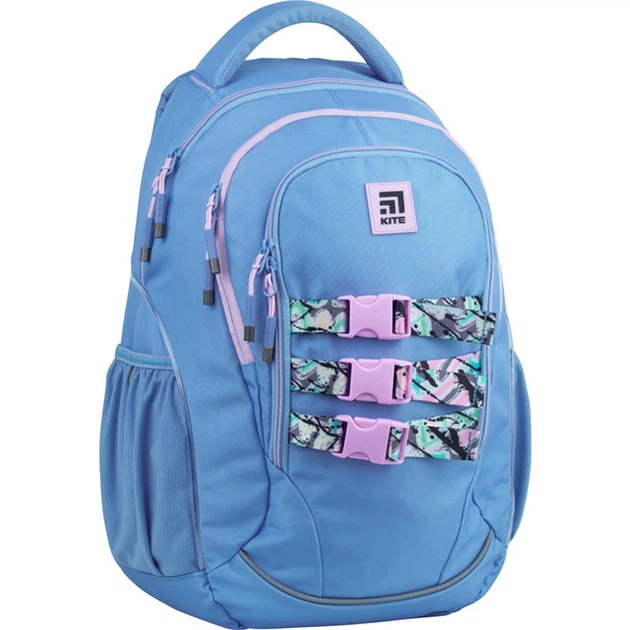 Рюкзак для підлітка ортопедичний Kite Education Teens, жіночий, блакитний (K22-816L-3 (LED)) - Фото 3 Рюкзак для підлітка ортопедичний Kite Education Teens, жіночий, блакитний (K22-816L-3 (LED)) - зображення 3