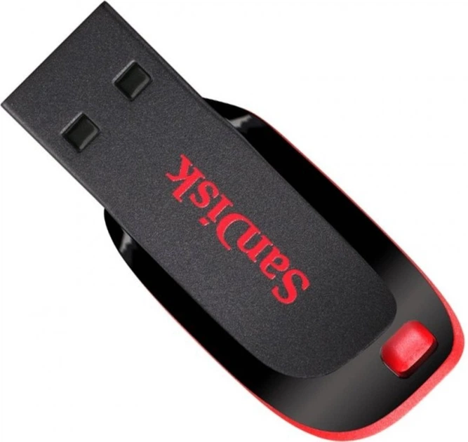 USB флеш-накопитель флешка Flash SanDisk USB 2.0 Cruzer Blade 16Gb Black/Red - изображение 2
