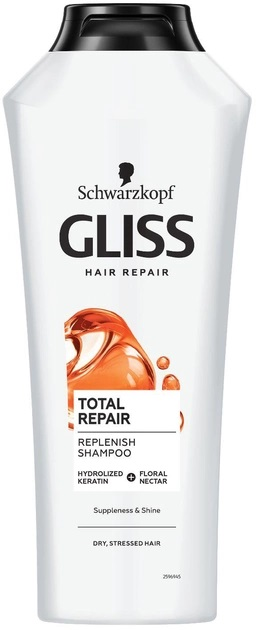 Szampon do włosów Schwarzkopf Gliss Total Repair Shampoo 370 ml (8410436378055) - obraz 1