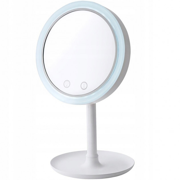 Зеркало с подсветкой и подставкой Beauty Breeze Mirror круглое Белый ...