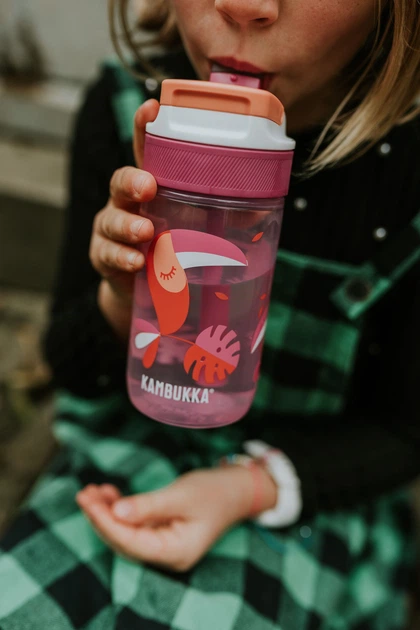 Butelka na wodę Kambukka Lagoon Kids Toekan Love 400 ml Pink (11-04046) - obraz 7