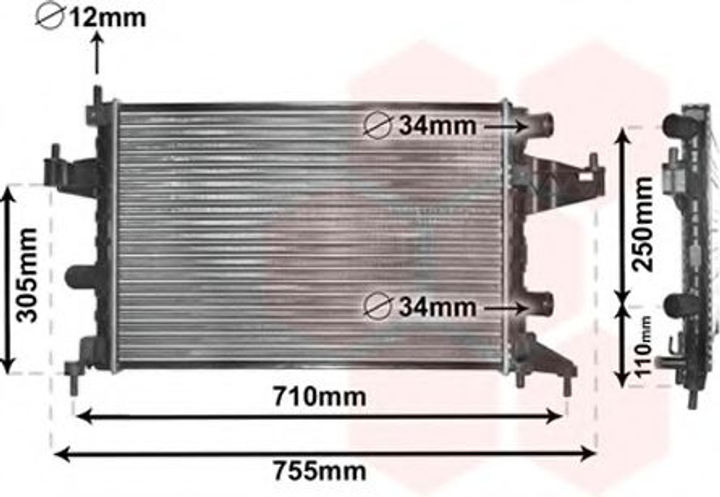 Радиатор охлаждения OPEL пр-во Van Wezel Van Wezel (37002303) - изображение 1