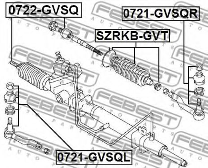 Пильовик рульової рейки SUZUKI GRAND VITARA 98-06 Вир-во FEBEST Febest (SZRKBGVT) - зображення 2