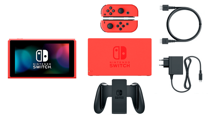 Консоль Nintendo Switch HAC-001(-01) Mario Red & Blue Edition 32GB Blue Red Б/У - изображение 2