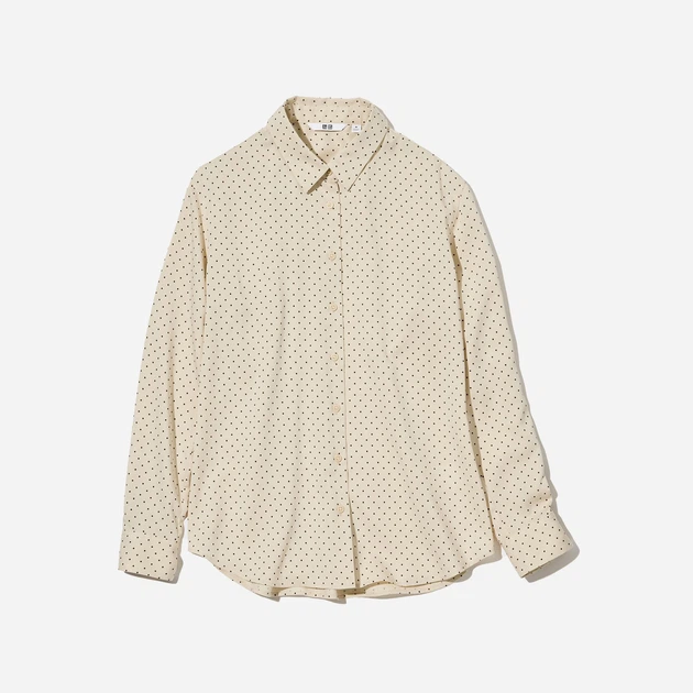 Рубашка женская Uniqlo 985026788 XS Бежевая (1159784769) - Фото 6 Рубашка женская Uniqlo 985026788 XS Бежевая (1159784769) - изображение 6