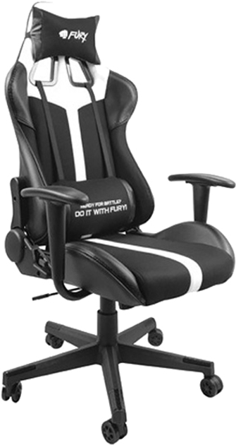 Крісло ігрове Fury Gaming Chair Avenger XL 60 мм Black-White (NFF-1712) - зображення 1