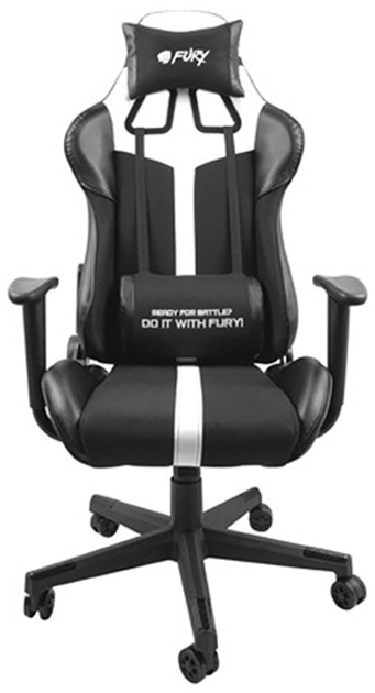 Крісло ігрове Fury Gaming Chair Avenger XL 60 мм Black-White (NFF-1712) - зображення 2