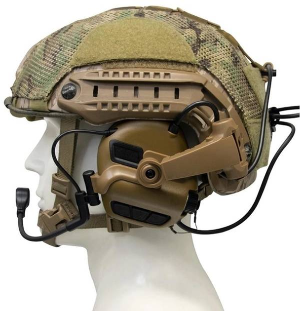 Наушники тактические активные Earmor M32X MARK3-CT шумоподавляющие защитные с адаптерами Койот - изображение 2