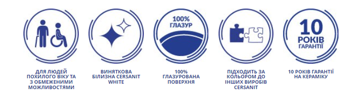 Раковина CERSANIT Etiuda 65 K11-0041 для людей з обмеженими можливостями біла - зображення 6