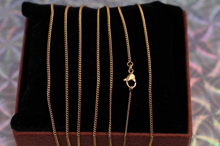 Цепь Xuping Jewelry панцирная 60 см 1 мм золотистая - Фото 1 Цепь Xuping Jewelry панцирная 60 см 1 мм золотистая - изображение 1