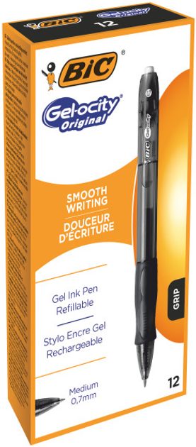 Набор гелевых ручек BIC Gelocity Original 12 шт Черных (3086126600659 ...