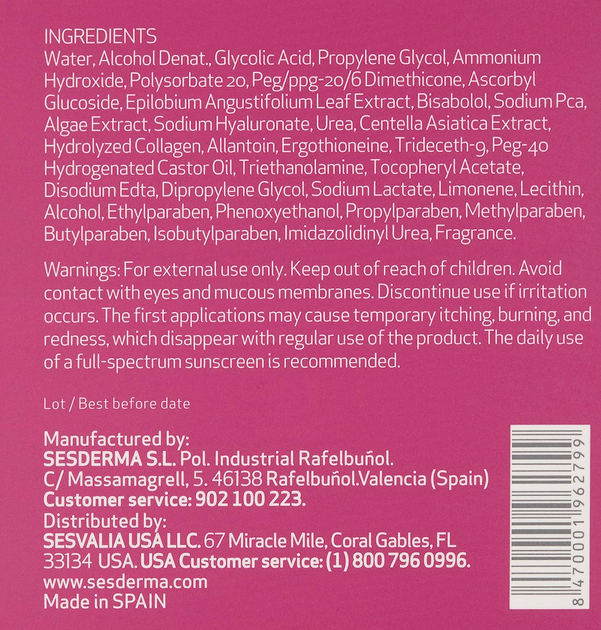 Odmładzające ampułki nawilżające Sesderma Acglicolic z kwasem glikolowym 5 x 2 ml (8470001962799) - obraz 2