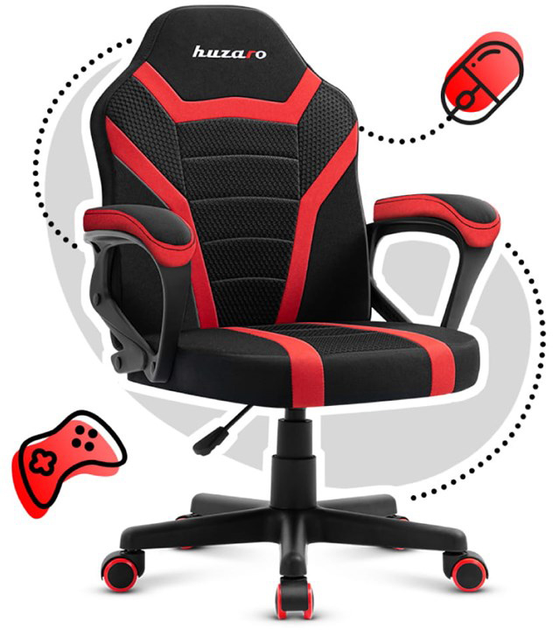 Геймерське ігрове крісло Huzaro HZ-Ranger 1.0 red mesh - зображення 7