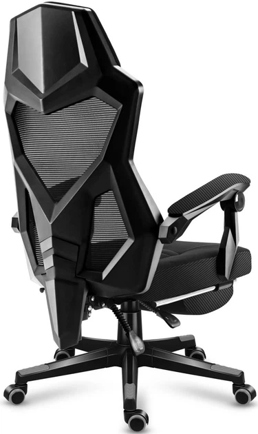 Геймерське ігрове крісло Huzaro HZ-Combat 3.0 Carbon перфорована обшивка з підставкою для ніг - зображення 4
