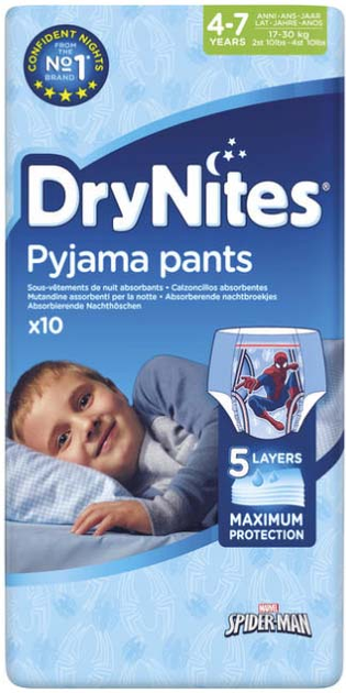 Підгузки-трусики Huggies DryNites для хлопчиків 4-7 років 10 шт. (5029053527574) - зображення 1