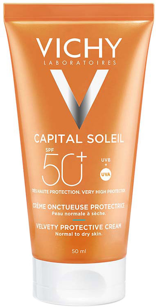 Krem przeciwsłoneczny Vichy Capital Idéal Soleil Velvety Cream Complexion SPF 50+ do twarzy 50 ml (3337871324445) - obraz 1