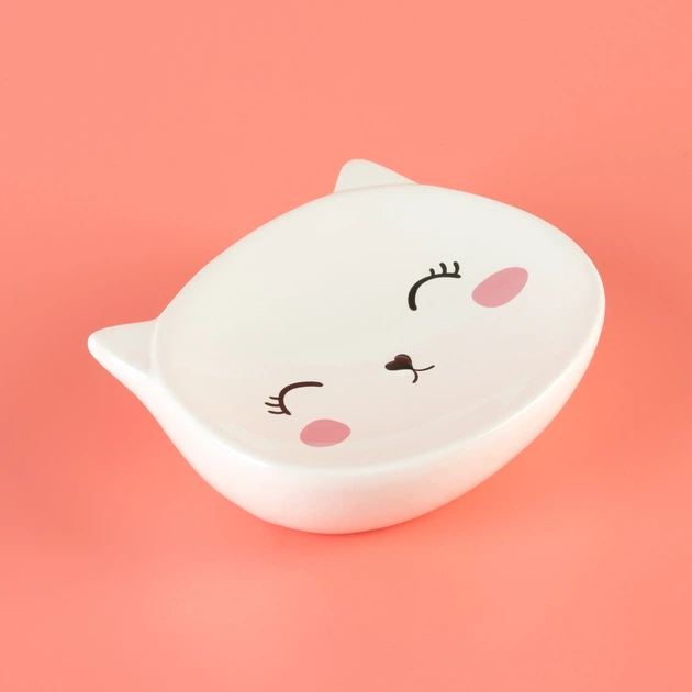 Мыльница МВМ MY HOME Cute cat Белая (BA-20 WHITE) - изображение 2