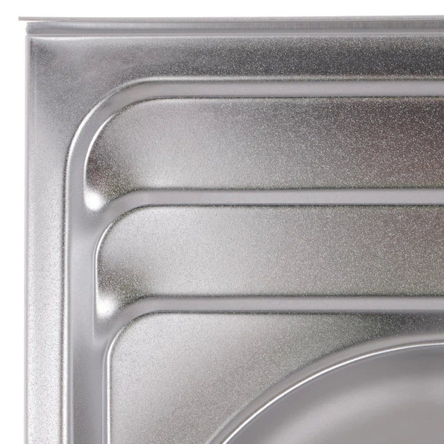 Кухонна мийка накладна Zerix Z8060B-08-180E (Satin), 800×600 мм, 0.8 мм, прямокутна, матова, нержавіюча сталь - зображення 4