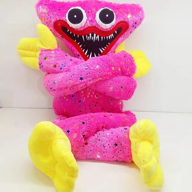 Мягкая игрушка Блестящий Розовый Хаги Ваги Huggy Wuggy с липучками на ...