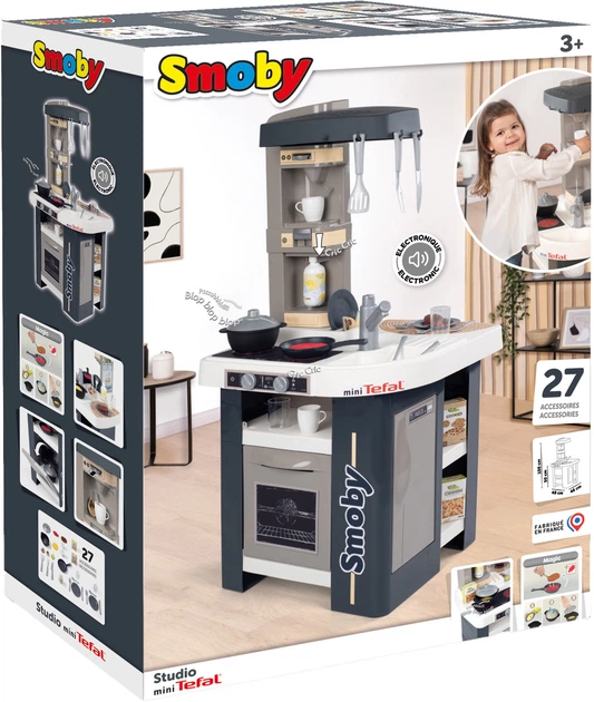 Interaktywna kuchnia Smoby Tefal Studio French z akcesoriami Grafit (311056) (3032163110569) - obraz 2