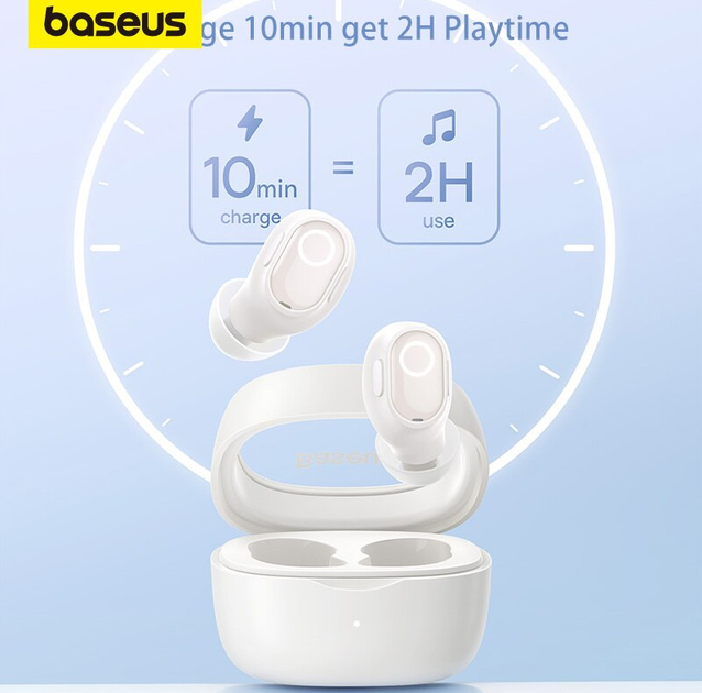 Бездротові Навушники Baseus True Wireless WM02 Plus 5.3 Bluetooth 50 годин роботи Чорний - Фото 5 Бездротові Навушники Baseus True Wireless WM02 Plus 5.3 Bluetooth 50 годин роботи Чорний - зображення 5