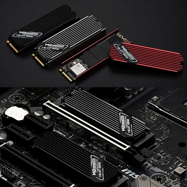 Радиатор охлаждения SSD M.2 2280 Silver + термопрокладки - изображение 8